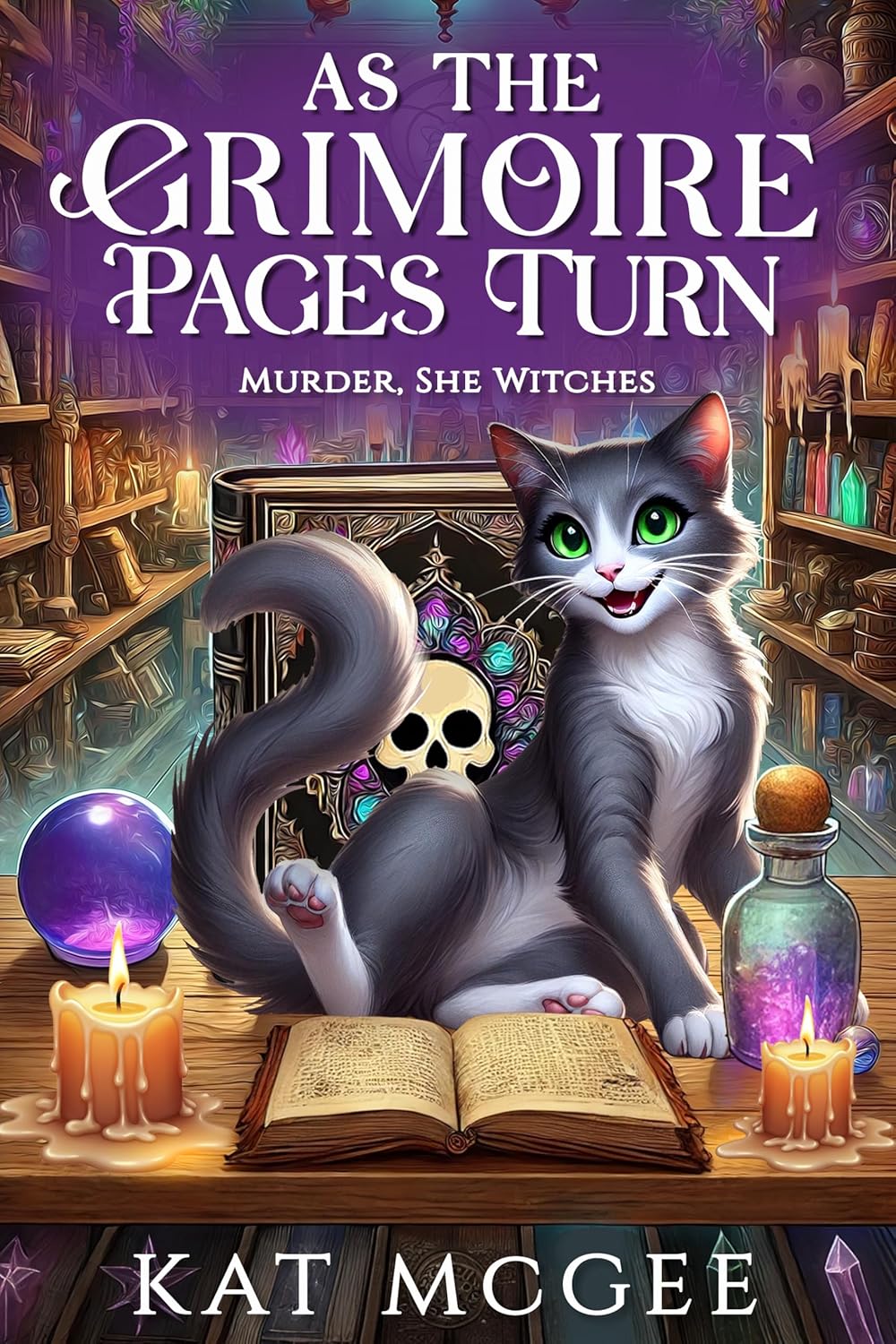 As the Grimoire Pages Turn: A Murder, She Witches Mystery