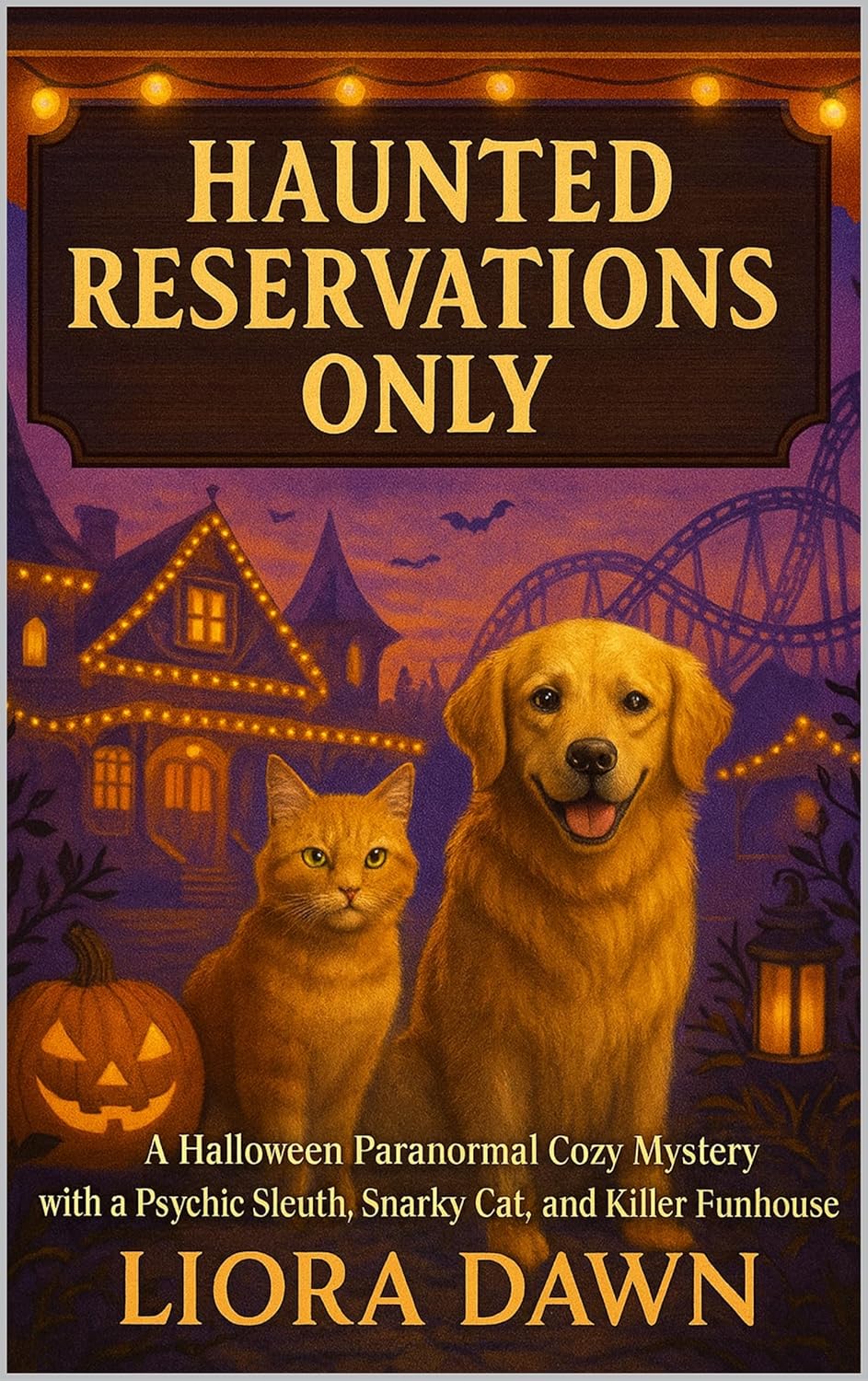 Haunted Reservations Only: A Halloween Paranormal Cozy Mystery with a Psychic Sleuth, Snarky Cat, and Killer Funhouse (The Mindreader Murder Club Mysteries Series Book 2)